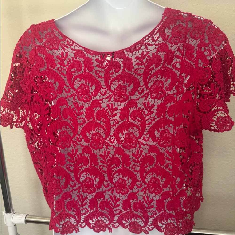Torrid Size 2 Red Crochet Top - Picture 2 of 5